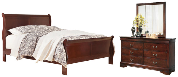 Alisdair California King Sleigh Bed with Mirrored Dresser