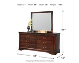 Alisdair Queen Sleigh Bed with Mirrored Dresser, Chest and 2 Nightstands