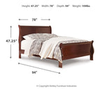 Alisdair California King Sleigh Bed with Mirrored Dresser