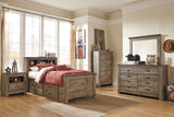 Trinell Twin Bookcase Bed with 2 Storage Drawers