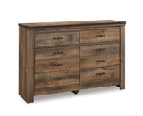 Trinell King/California King Panel Headboard Bed with Dresser