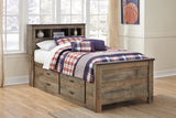 Trinell Twin Bookcase Bed with 2 Storage Drawers