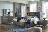 Caitbrook California King Storage Bed with 8 Storage Drawers with Mirrored Dresser and 2 Nightstands