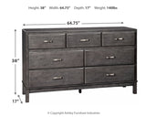 Caitbrook Full Storage Bed with 7 Storage Drawers with Dresser