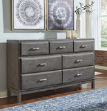 Caitbrook California King Storage Bed with 8 Storage Drawers with Dresser