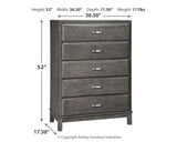 Caitbrook California King Storage Bed with 8 Storage Drawers with Mirrored Dresser, Chest and 2 Nightstands