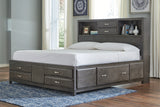 Caitbrook California King Storage Bed with 8 Storage Drawers with Dresser