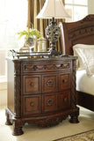 North Shore Queen Panel Bed with Mirrored Dresser, Chest and 2 Nightstands