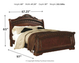 North Shore Queen Sleigh Bed with Mirrored Dresser