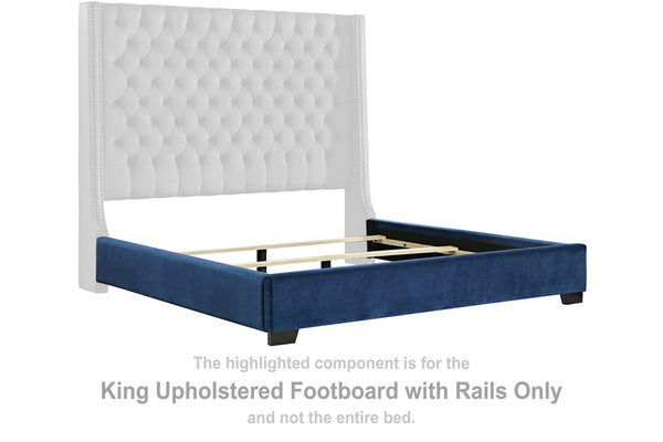 Coralayne King Upholstered Footboard with Rails