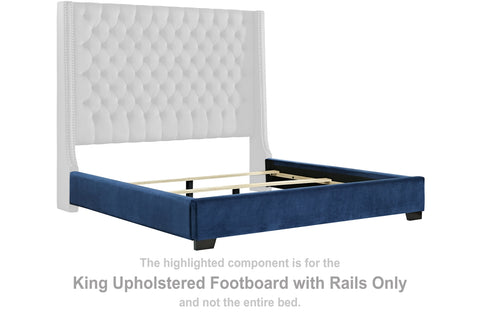 Coralayne King Upholstered Footboard with Rails