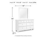 Fortman Queen Panel Bed with Mirrored Dresser