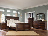 Porter California King Panel Bed with Mirrored Dresser and 2 Nightstands