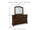 Porter King Sleigh Bed with Mirrored Dresser, Chest and Nightstand