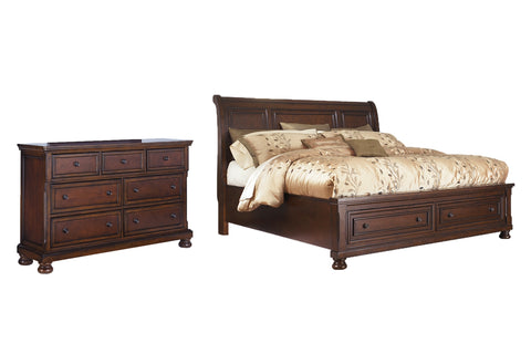 Porter King Sleigh Bed with Dresser