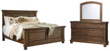 Flynnter Queen Panel Bed with Mirrored Dresser