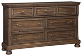 Flynnter California King Panel Bed with 2 Storage Drawers with Dresser