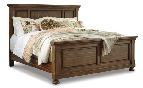 Flynnter Medium Brown King Panel Bed