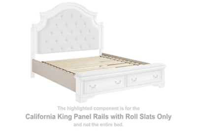 Realyn California King Panel Rails with Roll Slats