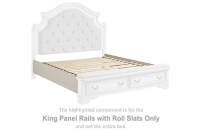 Realyn King Panel Rails with Roll Slats