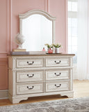 Realyn Full Panel Bed with Mirrored Dresser and Chest