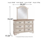 Realyn Full Panel Bed with Mirrored Dresser and Chest