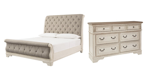 Realyn Queen Sleigh Bed with Dresser