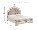 Realyn California King Upholstered Bed with Mirrored Dresser and Chest