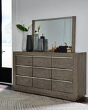 Anibecca King Upholstered Bed with Mirrored Dresser, Chest and Nightstand