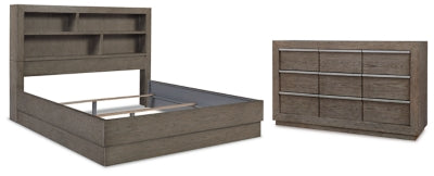 Anibecca California King Bookcase Bed with Dresser