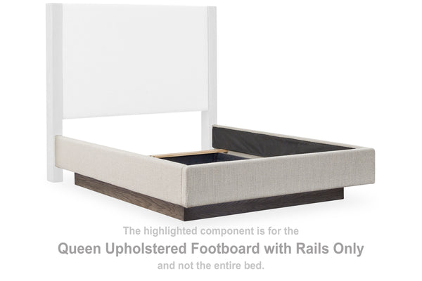 Anibecca Queen Upholstered Footboard with Rails