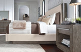 Anibecca King Upholstered Bed with Mirrored Dresser, Chest and 2 Nightstands