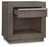 Anibecca Queen Bookcase Bed with Mirrored Dresser, Chest and Nightstand