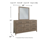 Chrestner King Panel Bed with Mirrored Dresser