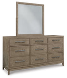 Chrestner King Panel Bed with Mirrored Dresser and Chest