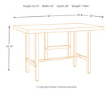 Kavara Counter Height Dining Table and 4 Barstools and Bench