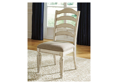 Realyn Chipped White Upholstered Dining Side Chair (Set of 2)
