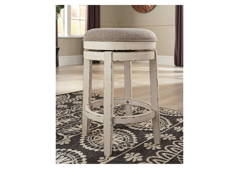 Realyn Chipped White Bar Stool