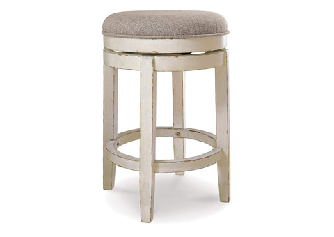 Realyn Chipped White Bar Stool