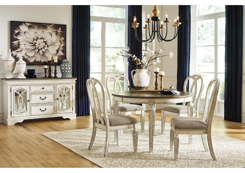 Realyn Chipped White Oval Extended Dining Table