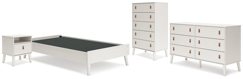 Aprilyn Twin Platform Bed with Dresser, Chest and Nightstand