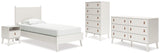 Aprilyn Twin Panel Bed with Dresser, Chest and Nightstand