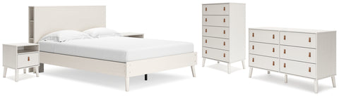 Aprilyn Queen Bookcase Bed with Dresser, Chest and 2 Nightstands