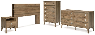 Aprilyn Queen Bookcase Headboard with Dresser, Chest and Nightstand