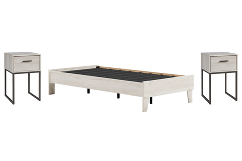 Socalle Twin Platform Bed with 2 Nightstands