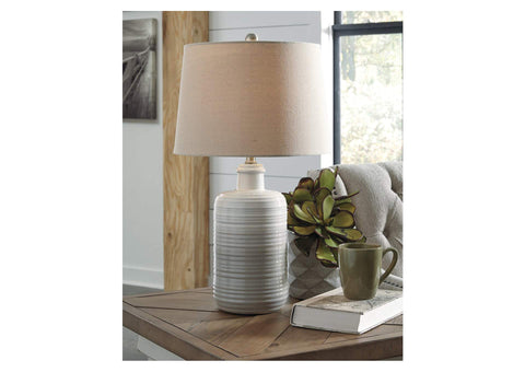 Marnina Taupe Ceramic Table Lamp (Set of 2)