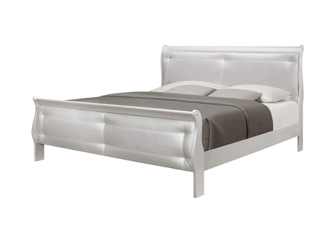 Marley Silver Upholstered Sleigh Full Bed