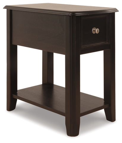 Almost Black Finish Chair Side End Table